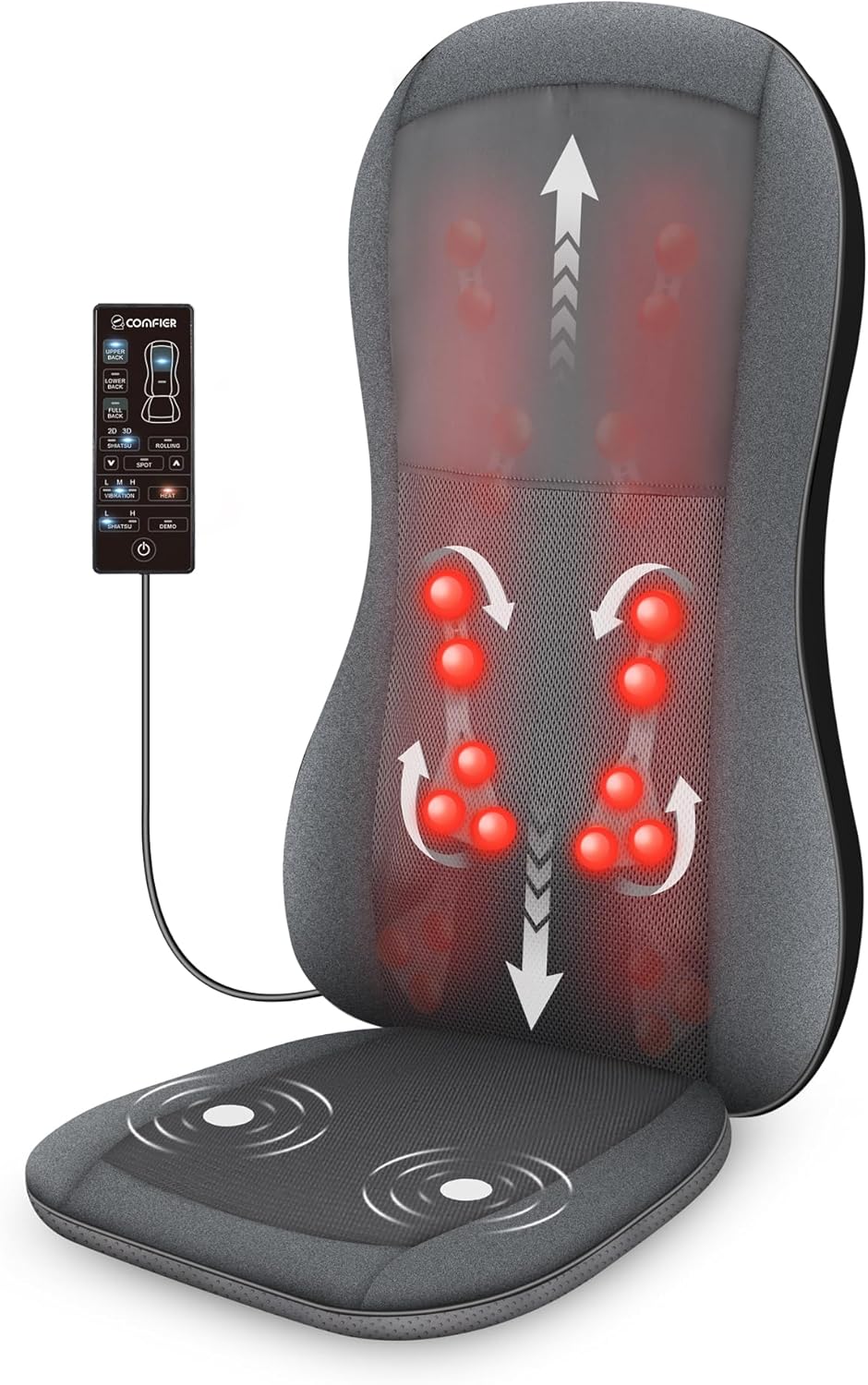 COMFIER Shiatsu Full Back Massager,Massage Chair Pad