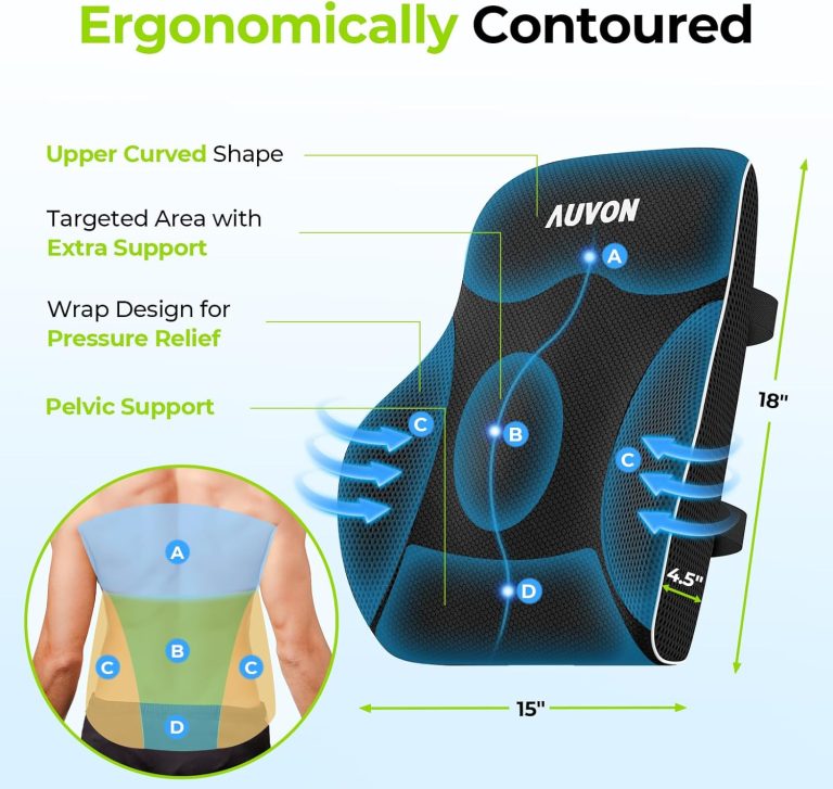 AUVON Lumbar Support Pillow for Office Chair