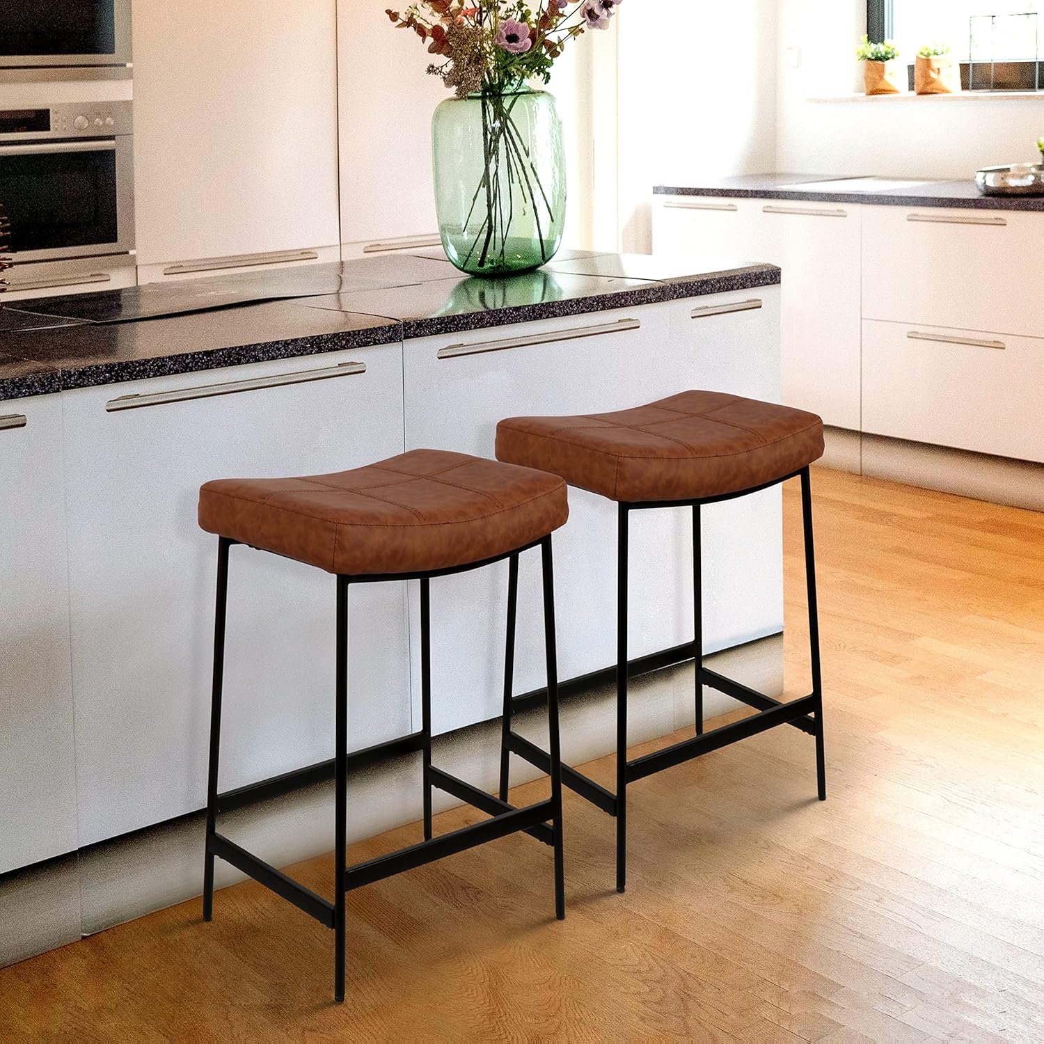Anmytek Upholstered Saddle Stool (27")