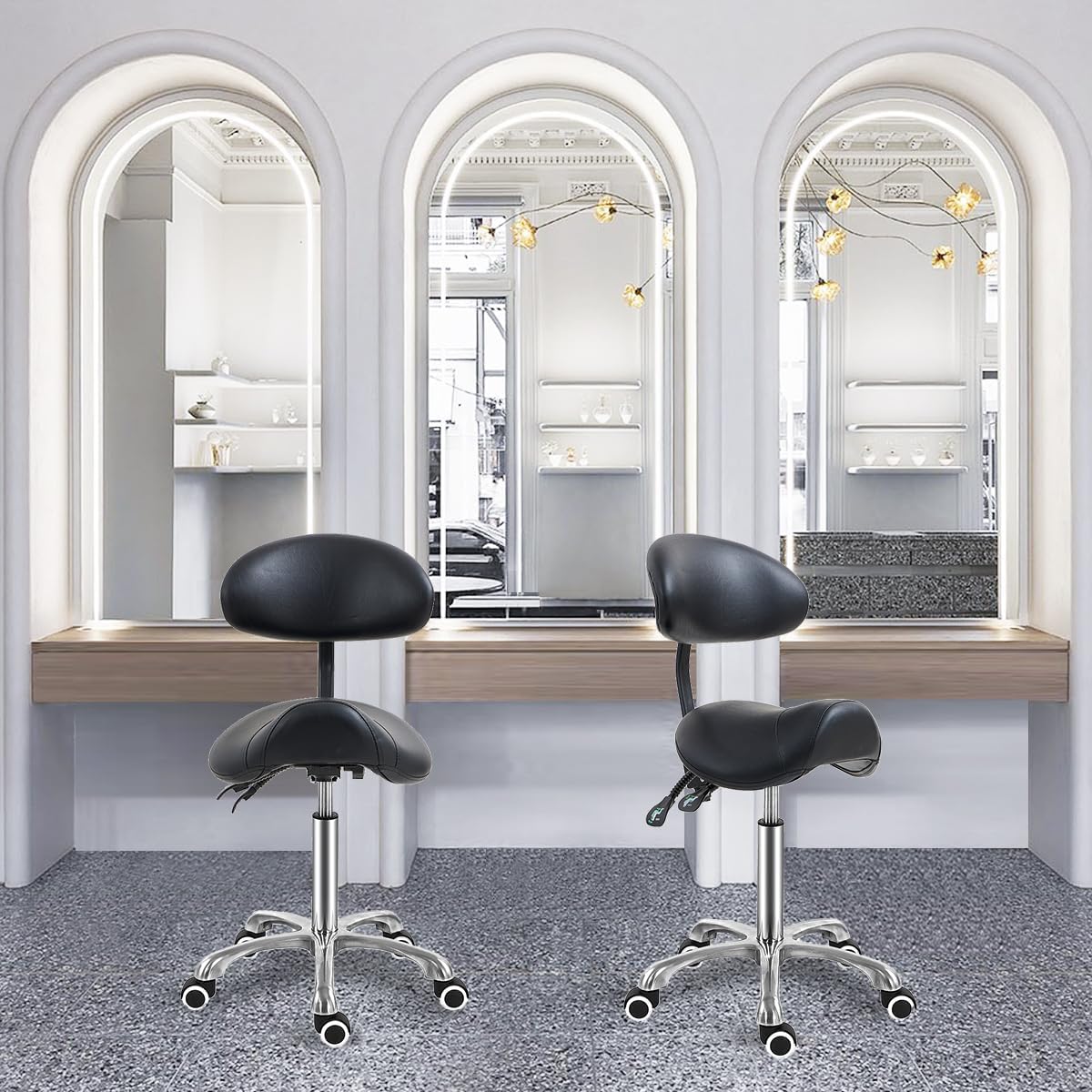 Antlu Saddle Stool Chair with Back Support
