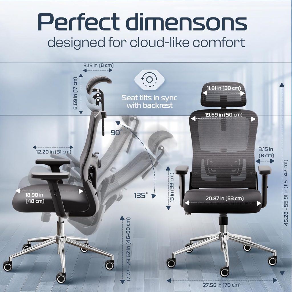 CLOUVOU BrightSeat Adjustable Office Chair