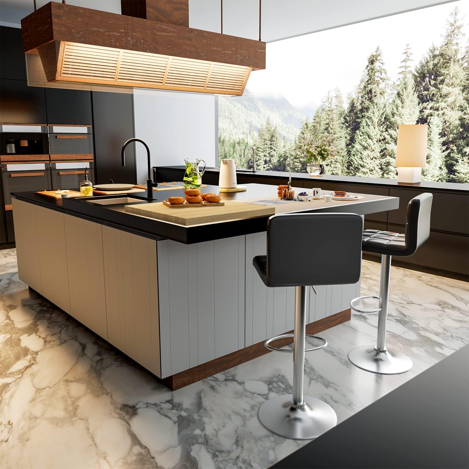 Homall PU Leather Swivel Bar Stool