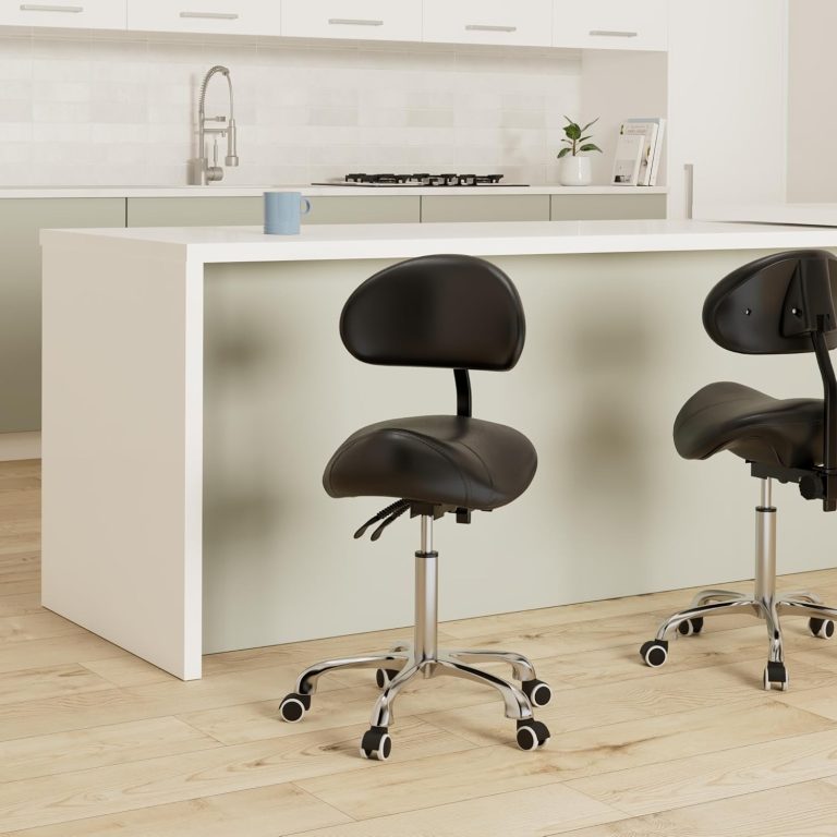 Kaleurrier Saddle Stool Rolling Swivel Height Adjustable