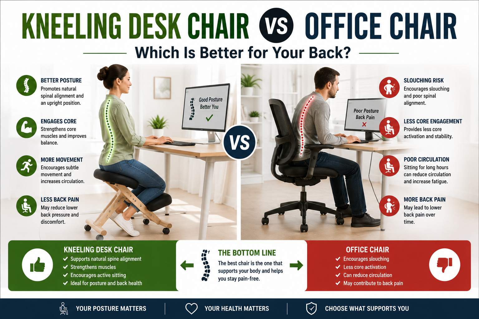 Kneeling Desk Chair vs Office Chair