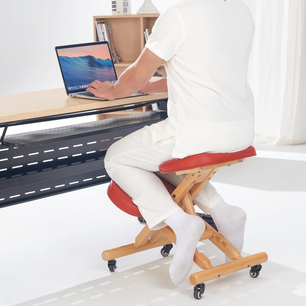 Master Massage Ergonomic Wooden Foldable Kneeling Chair
