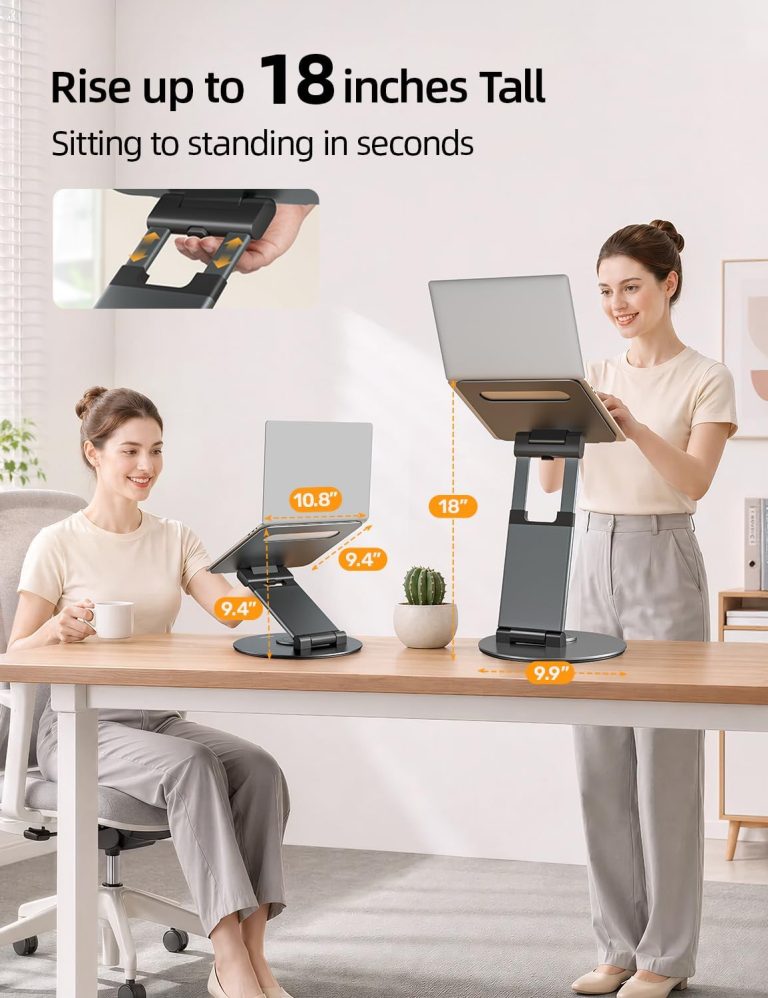 Nulaxy Telescopic 360 Rotating Laptop Stand for Desk Adjustable