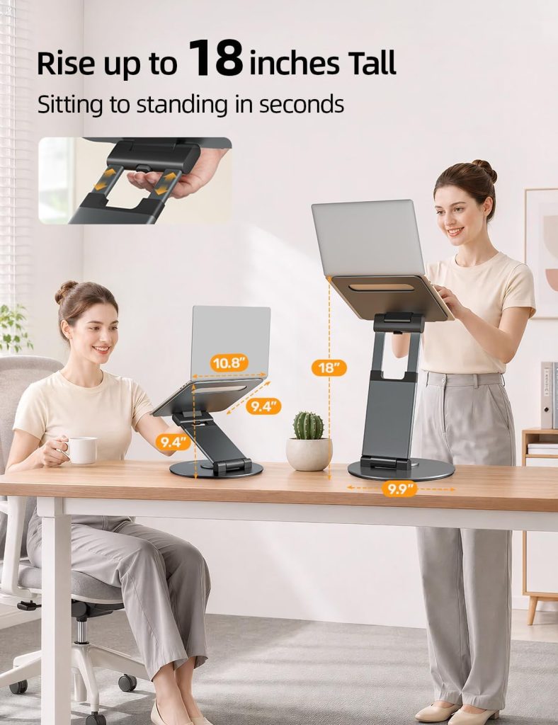 Nulaxy Telescopic 360 Rotating Laptop Stand for Desk Adjustable