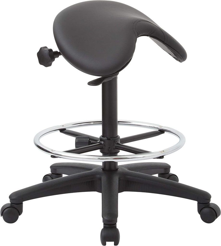 Office Star Dillon Backless Stool with Saddle Seat