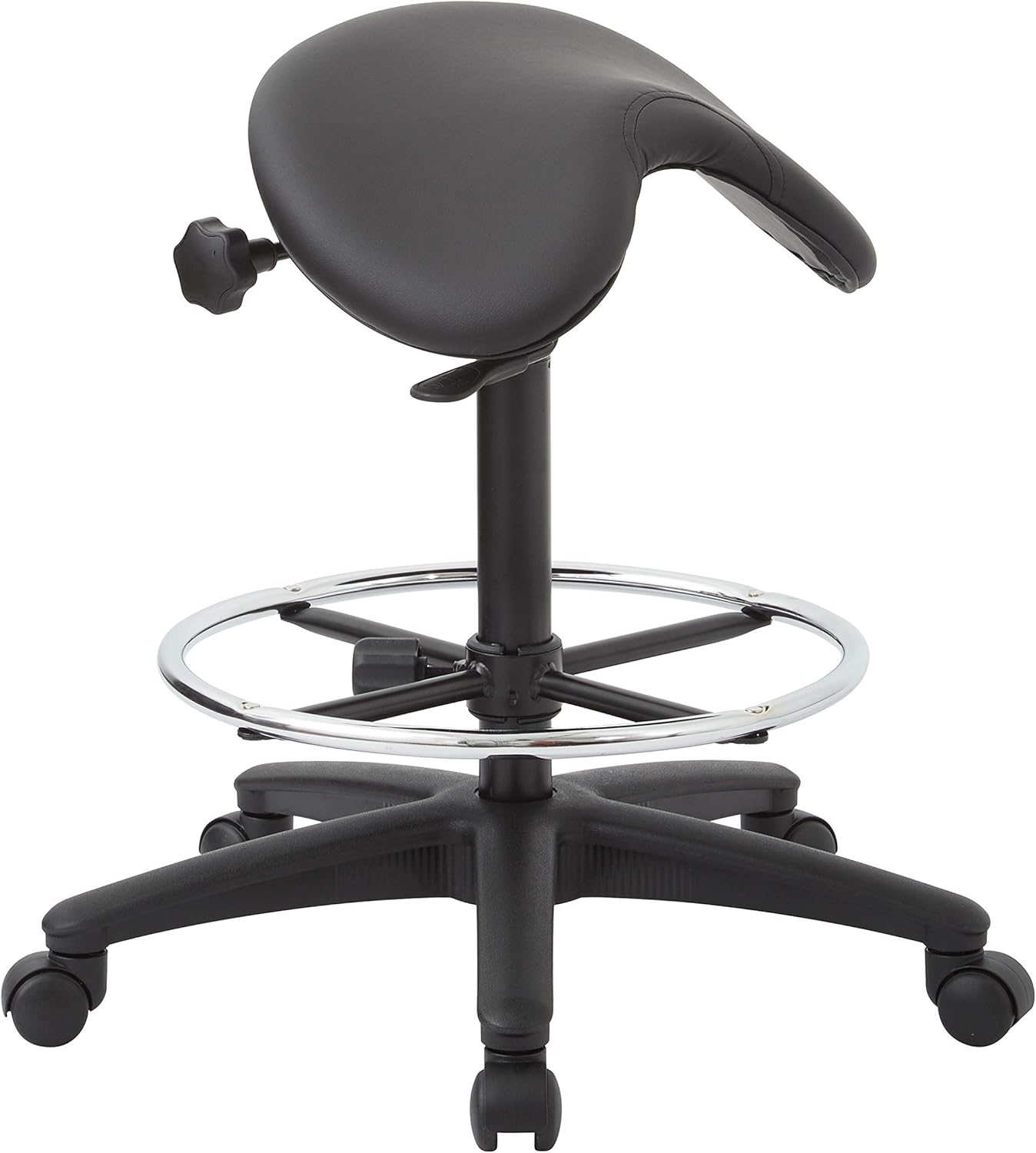 Office Star Dillon Backless Stool with Saddle Seat