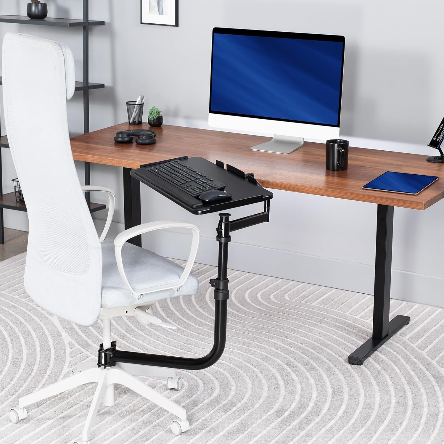 VIVO Office Chair Mounted 26 x 12 Inch Keyboard and Mouse Tray