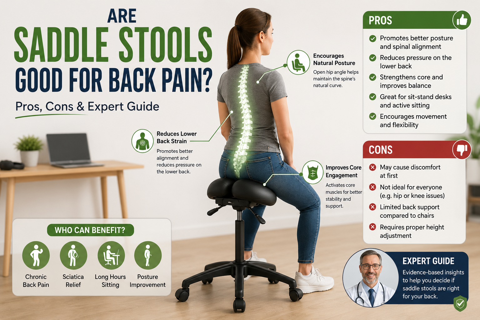 are saddle stools good for back pain