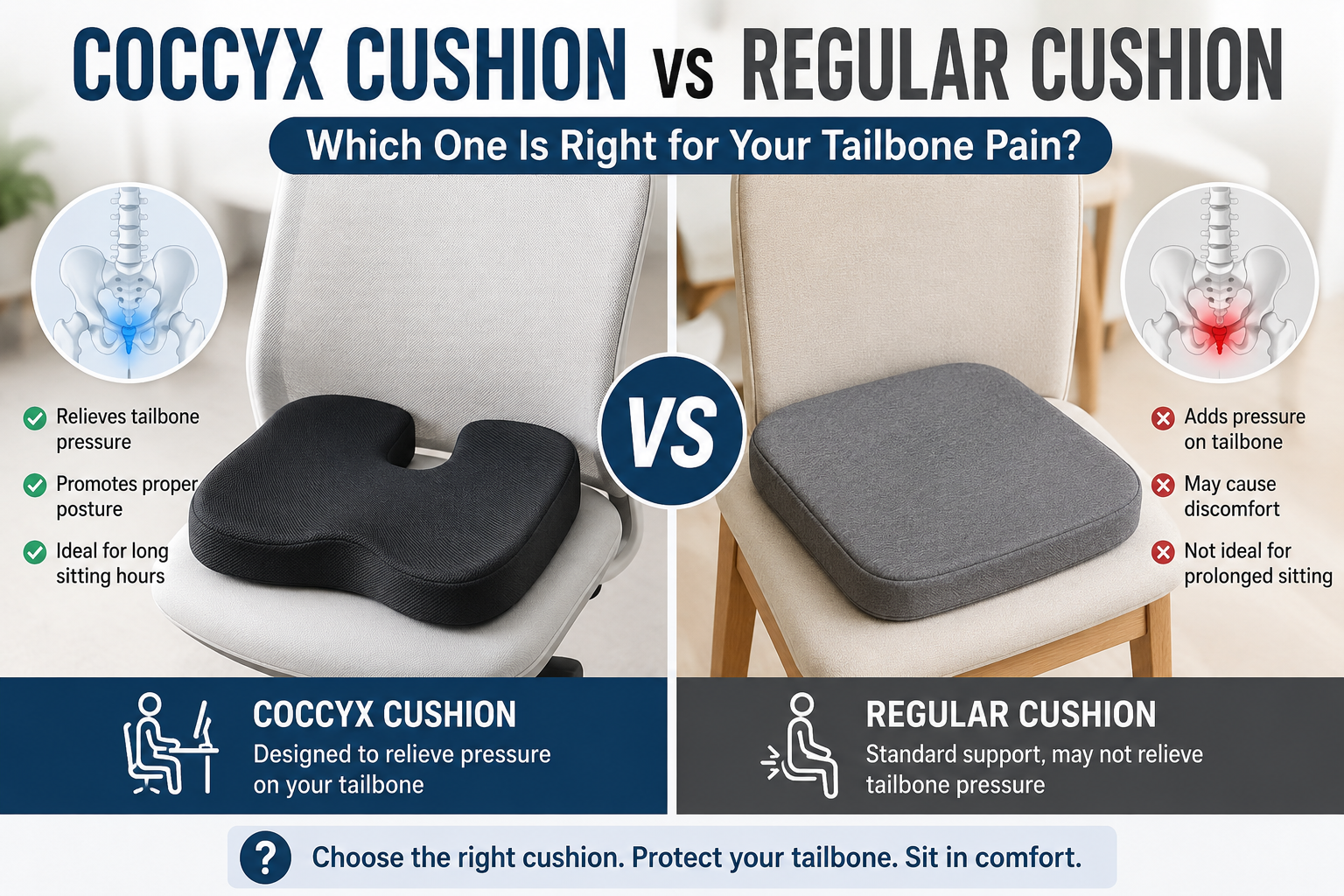 coccyx cushion vs regular cushion