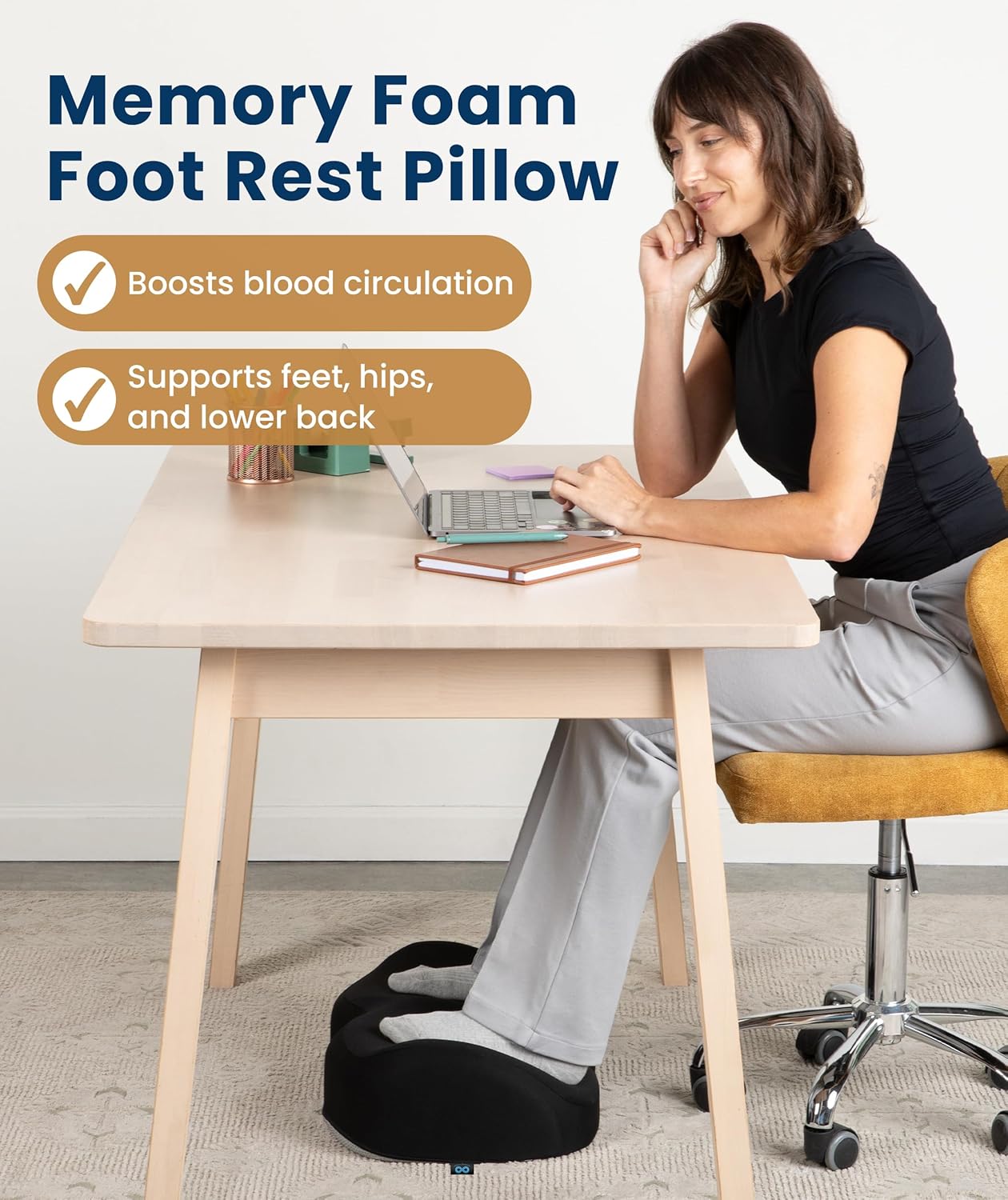 Everlasting Comfort Foot Rest for Under Desk at Work