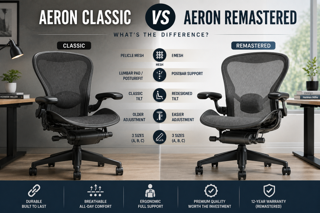 Herman Miller Aeron Classic vs Remastered