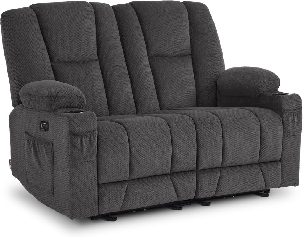 MCombo Zero Gravity Loveseat Power Reclining Sofa with Console