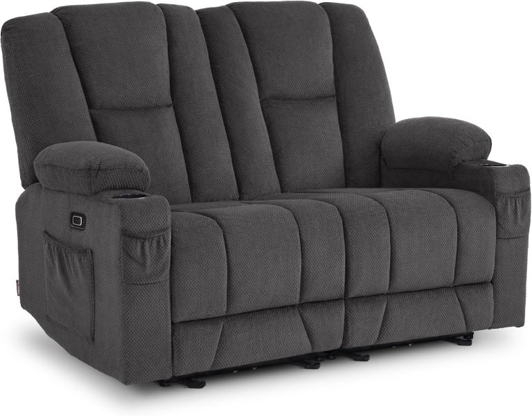 MCombo Zero Gravity Loveseat Power Reclining Sofa with Console