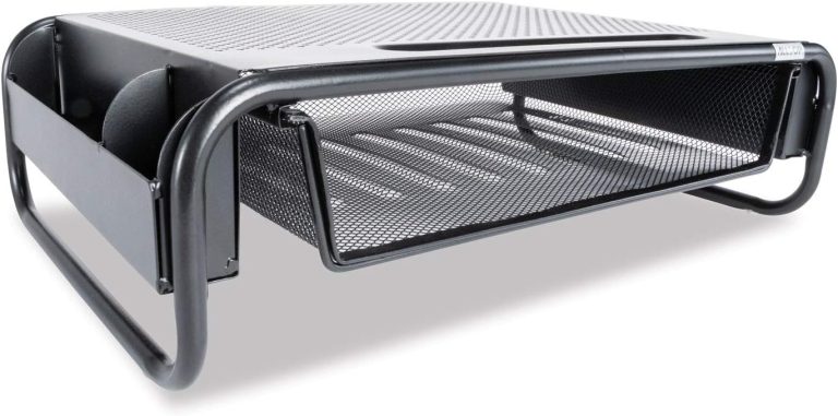 Allsop 32166 Metal Art Organizer 5 Riser Monitor Stand with Drawer