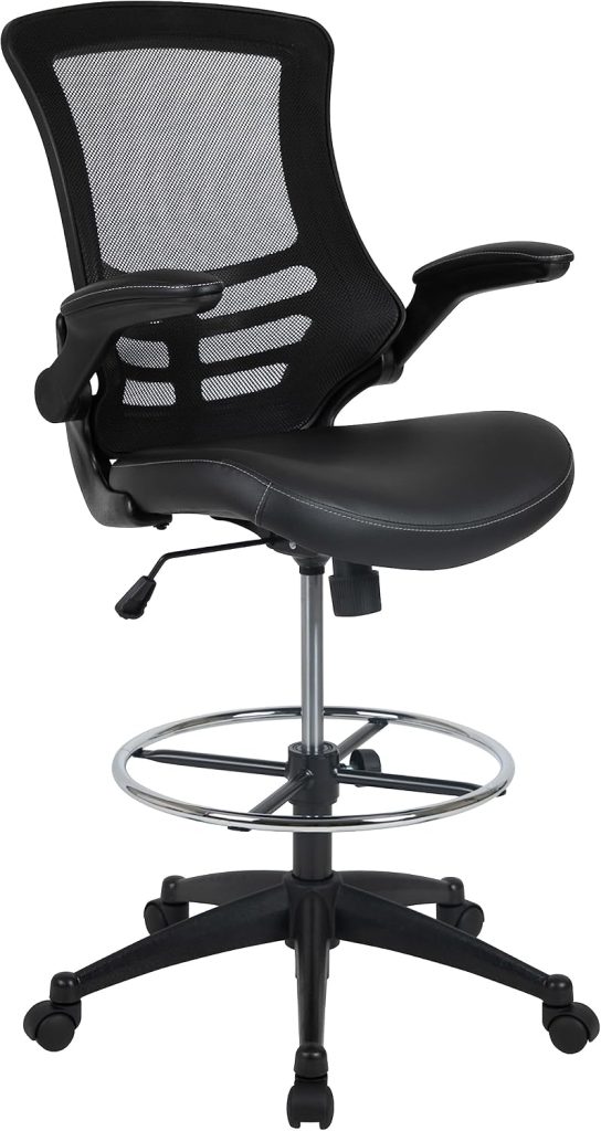 Flash Furniture LeatherSoft Adjustable Ergonomic Drafting