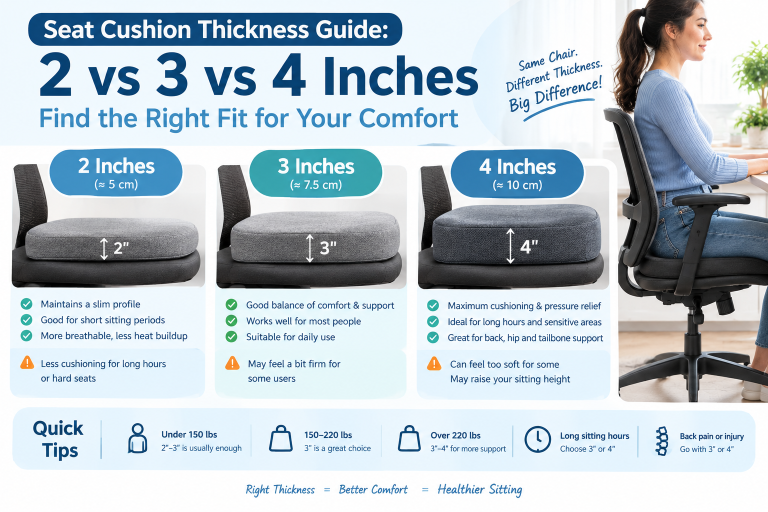 Seat Cushion Thickness Guide 2 vs 3 vs 4 Inches